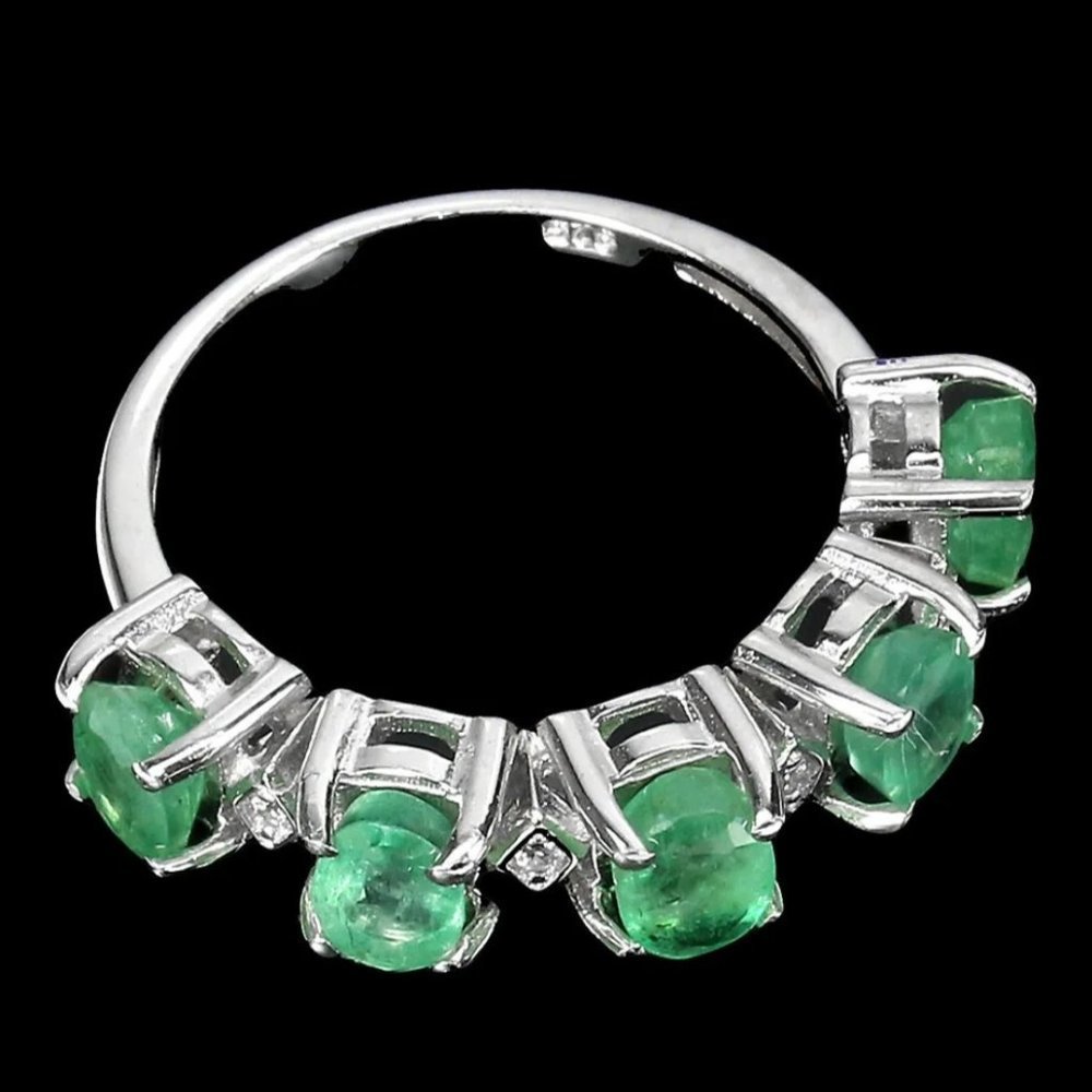 Emerald Ring, Gemstone Eternity Ring, May Birthst… - image 3